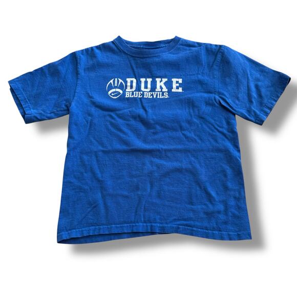 Nike Boys Tee Shirt Sz 6 Duke Blue Devils Short Sleeve Cotton Football - Picture 1 of 7